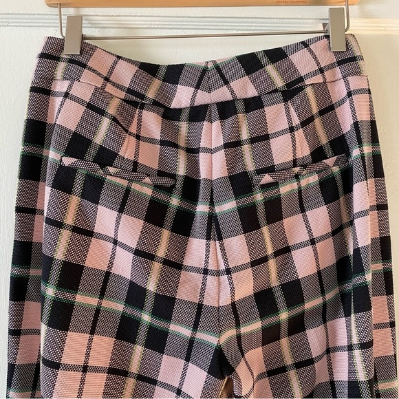 VERONICA BEARD Gemini Pink Plaid Tuxedo Pants Size 6 - Picture 11 of 13